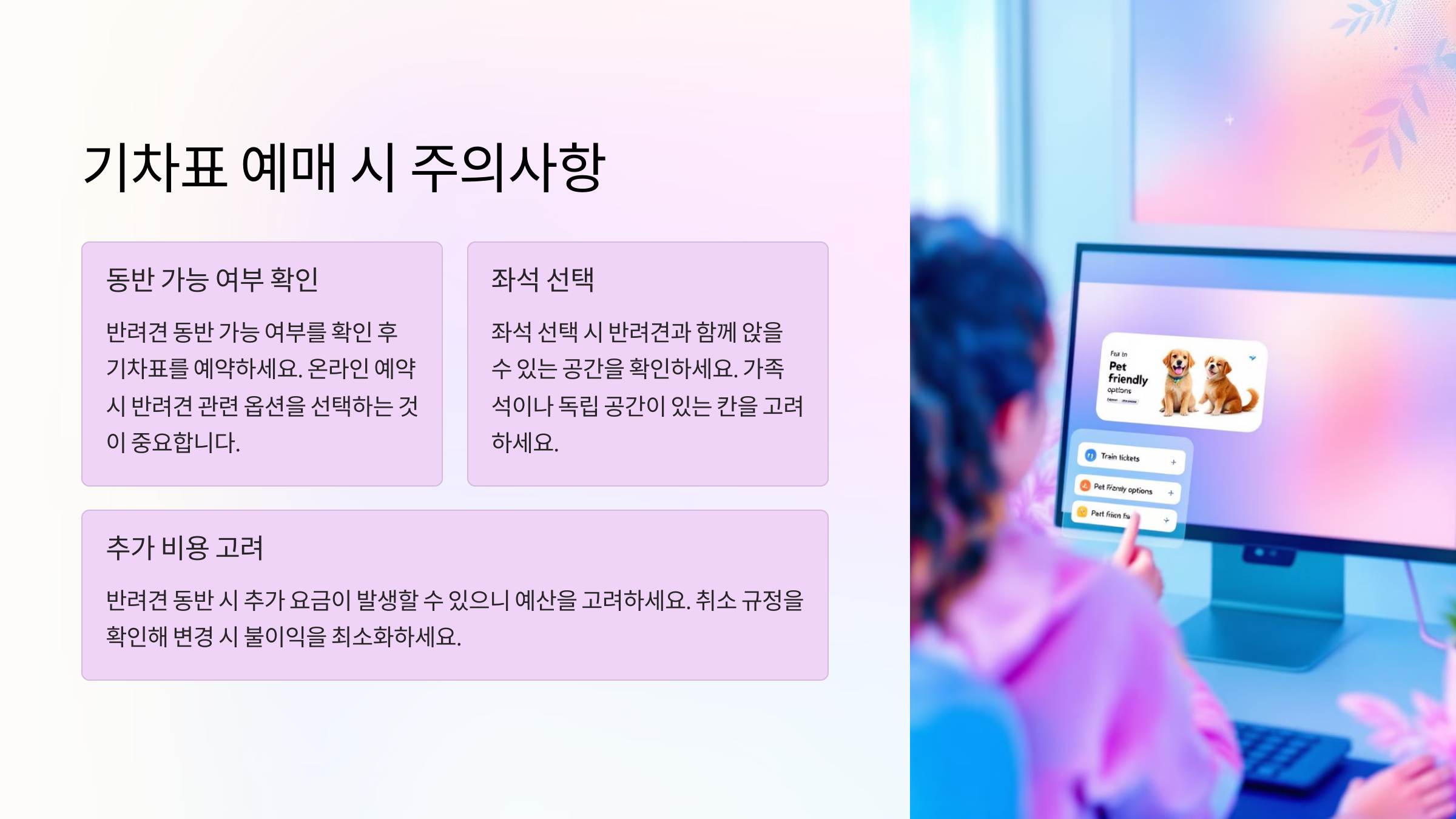 기차표 예매 시 주의사항