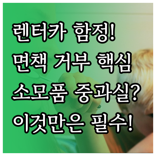렌터카 완전 면책 보상 거부 사유 소..
