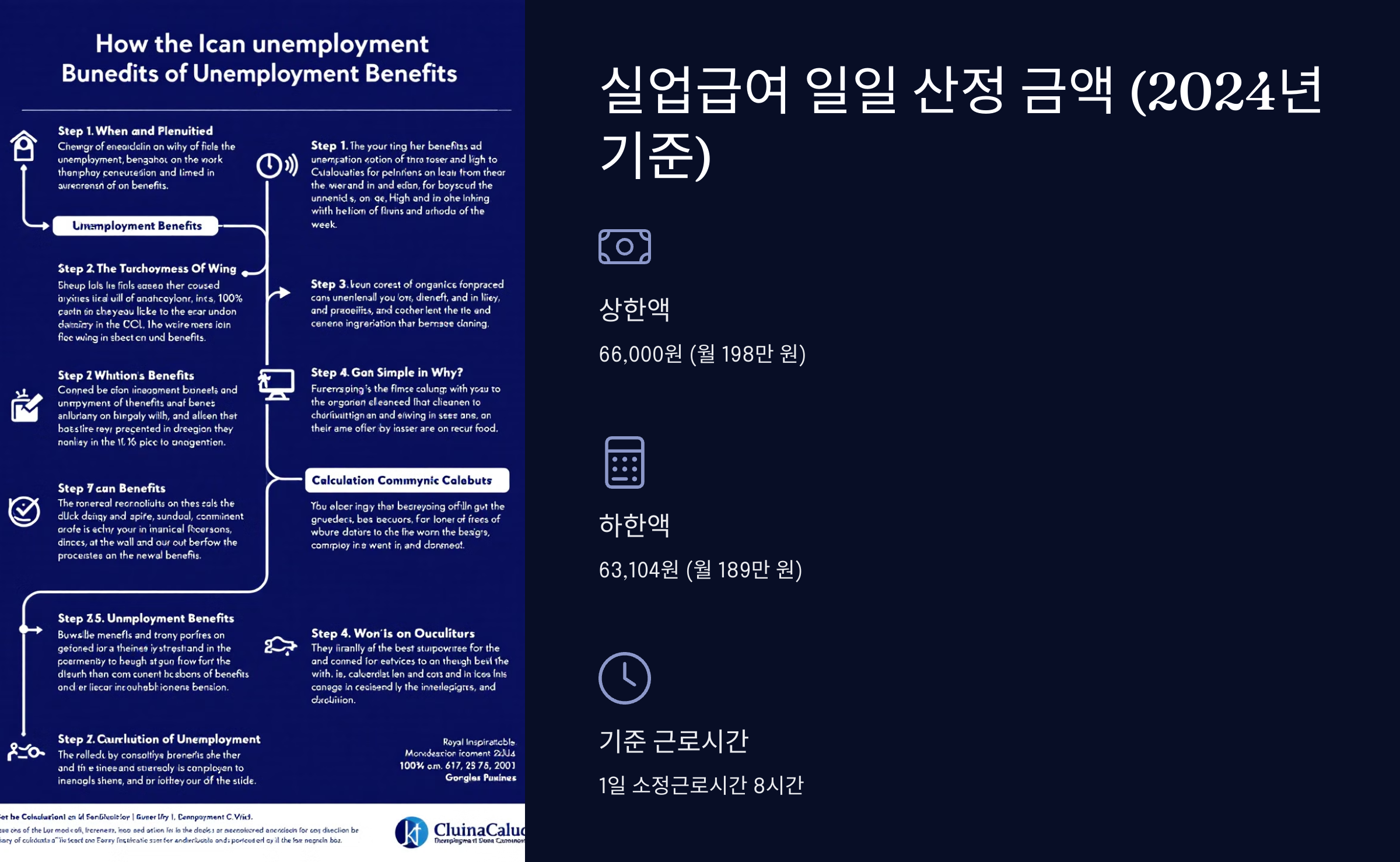 실업급여 일일 산정 금액 (2024년 기준)