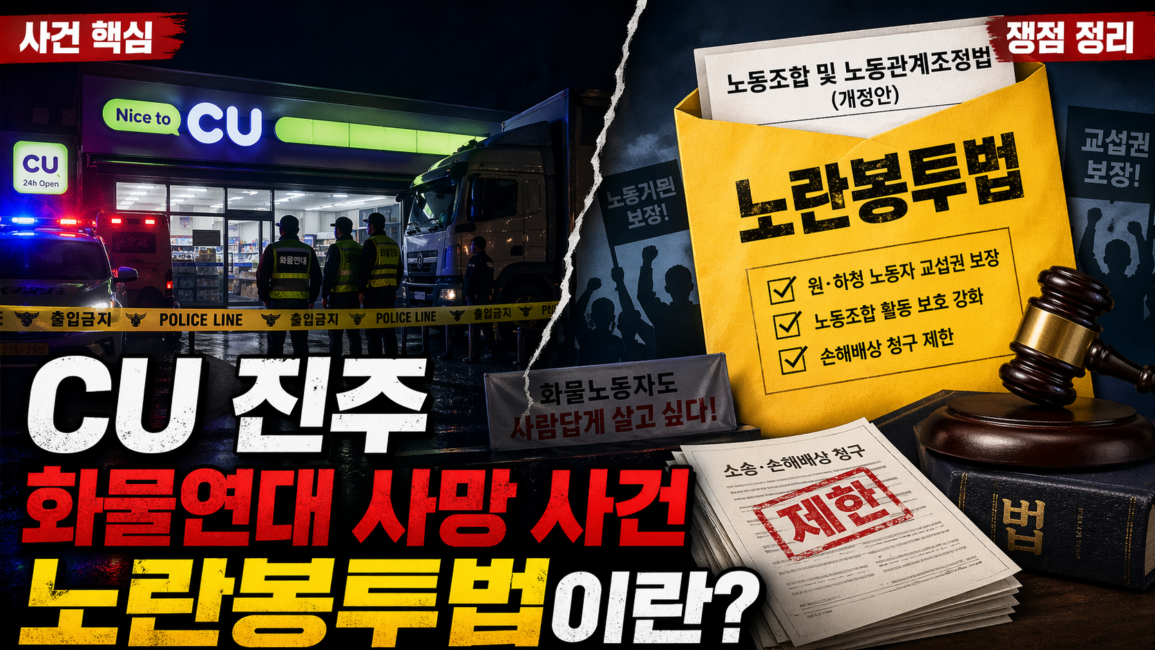 CU 진주 화물연대 사망 사건노란봉투법이란 무엇인가