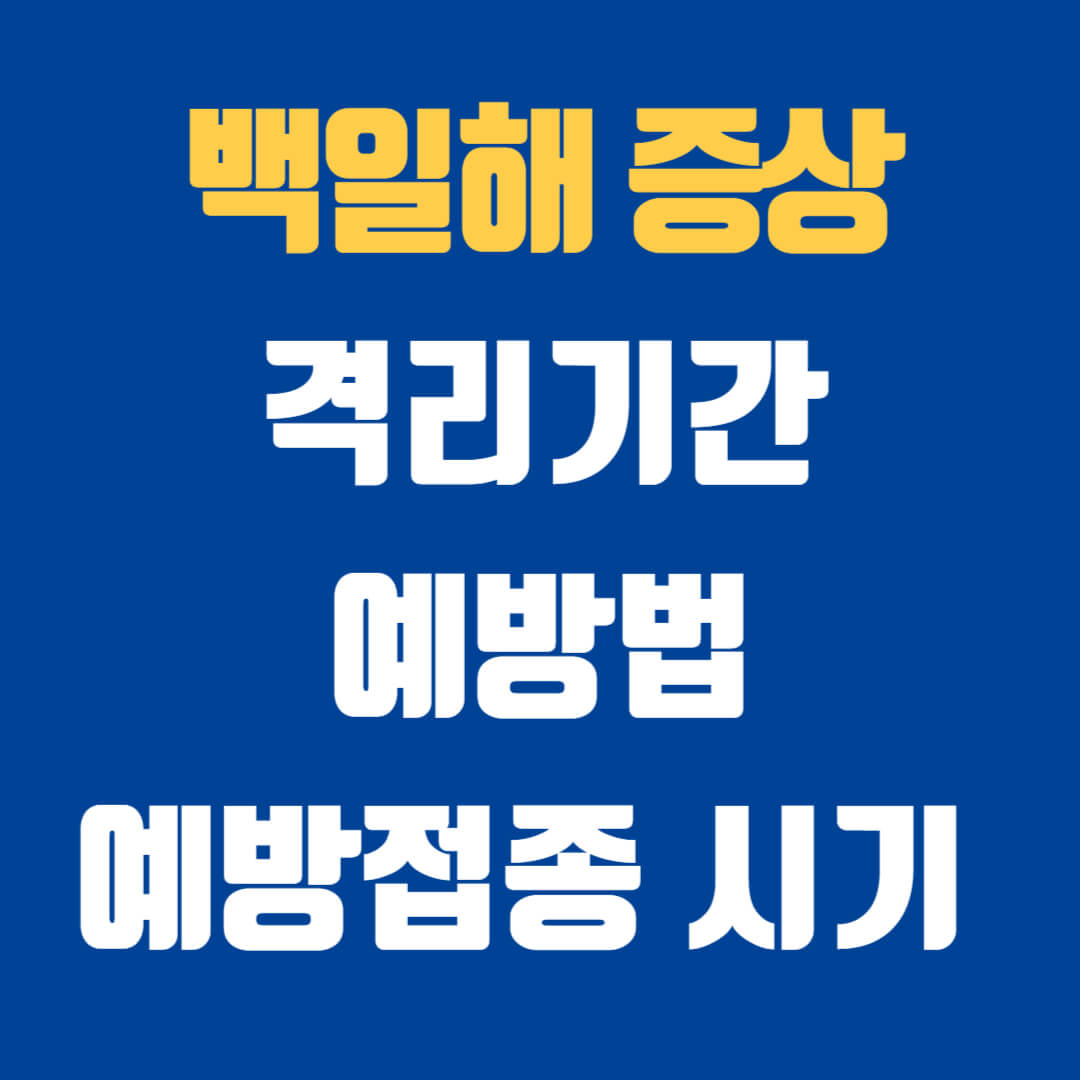 백일해 증상 격리기간 예방법