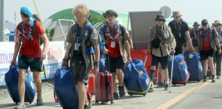 잼버리 떠나는 영국 참가자들