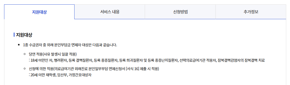 의료급여본인부담면제