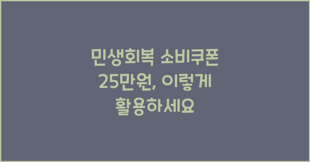 민생회복 소비쿠폰 25만원
