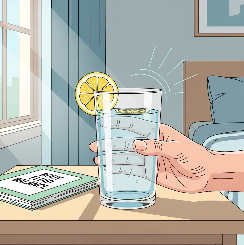 아침 물 섭취 장면