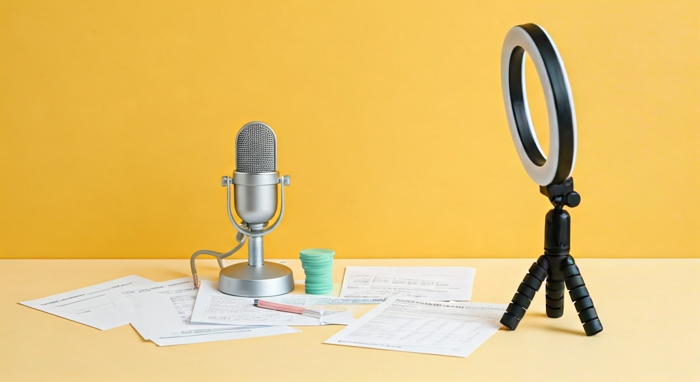 틱톡 촬영 장비 각종 영수증 및 수익내역을 표현한 이미지