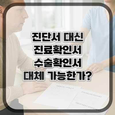 진단서 대신 진료확인서, 수술확인서로 대체 가능한가?