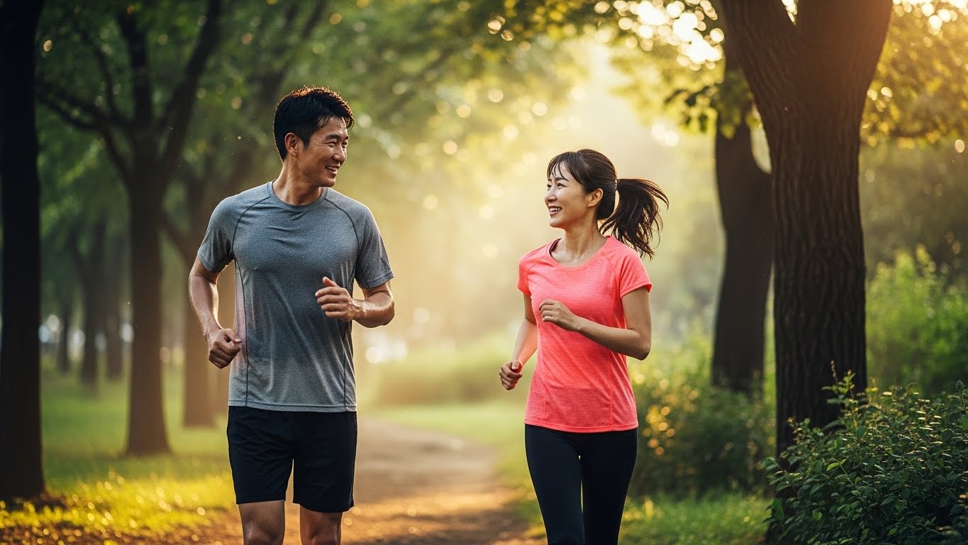 철저한 정기 검진과 꾸준한 운동으로 활력 넘치는 40대를 보내는 건강한 모습