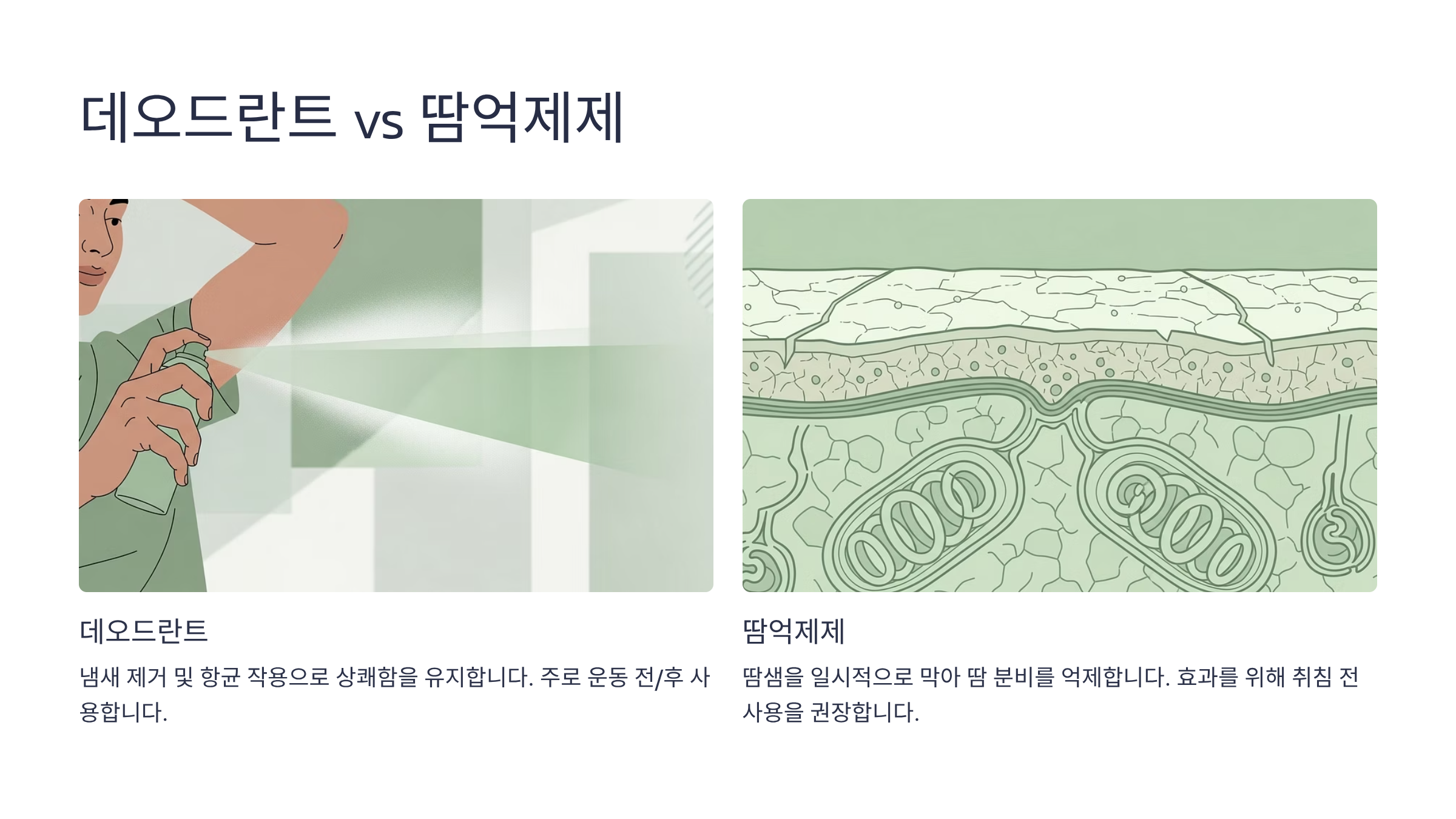 데오드란트와 땀억제제의 차이