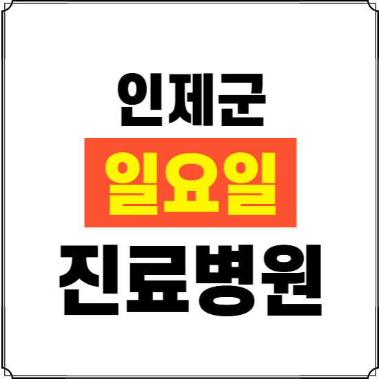 인제군 일요일 진료병원 찾기 ❘ 24시 휴일 주말 응급 야간 심야 문여는 병원