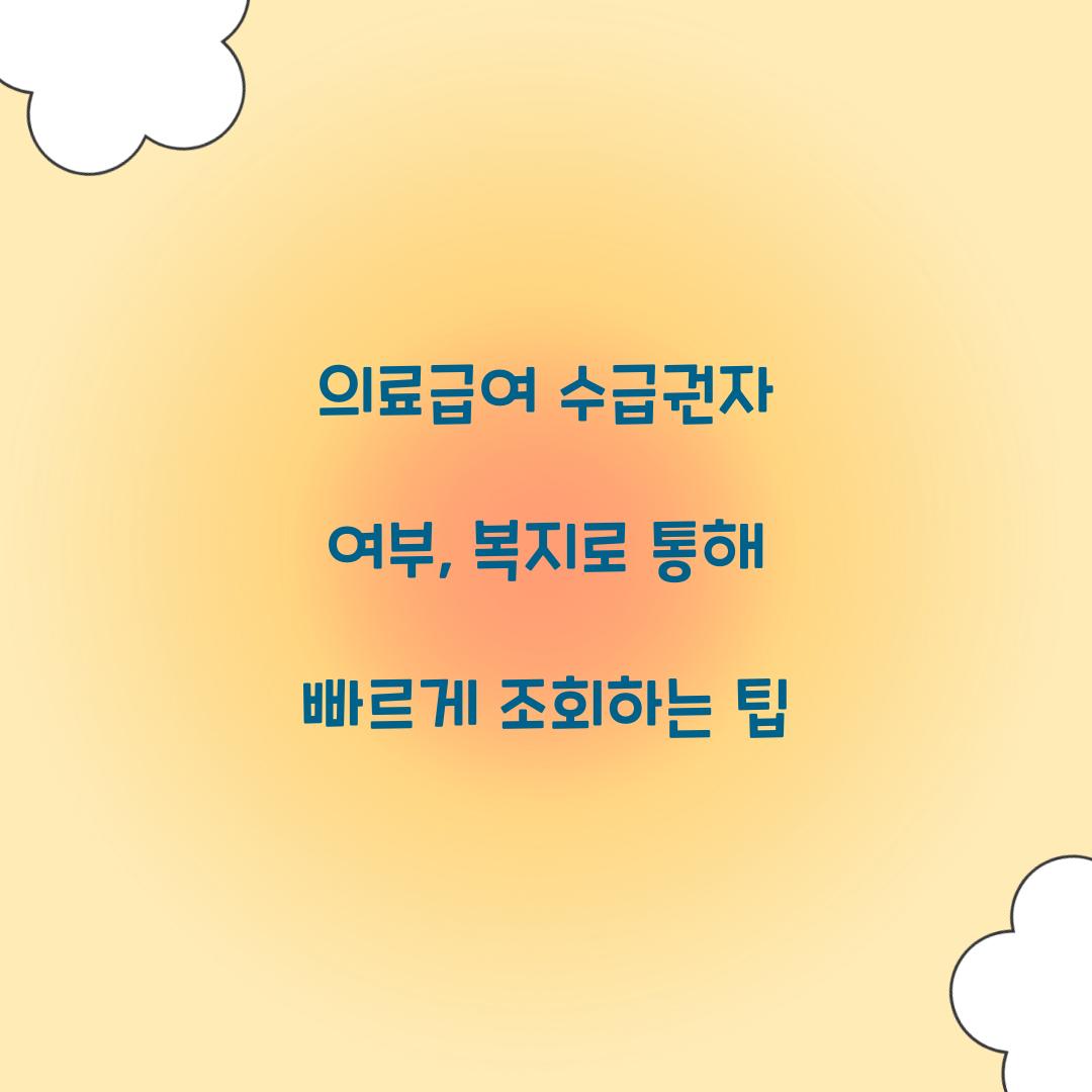 의료급여 수급권자 여부, 복지로 통해 빠르게 조회하는 팁