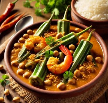 브라질의 카리루(Caruru) - 여름철 오크라와 새우를 넣어 만든 전통적인 스튜