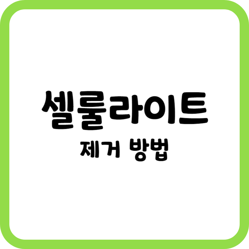 셀룰라이트 제거 방법