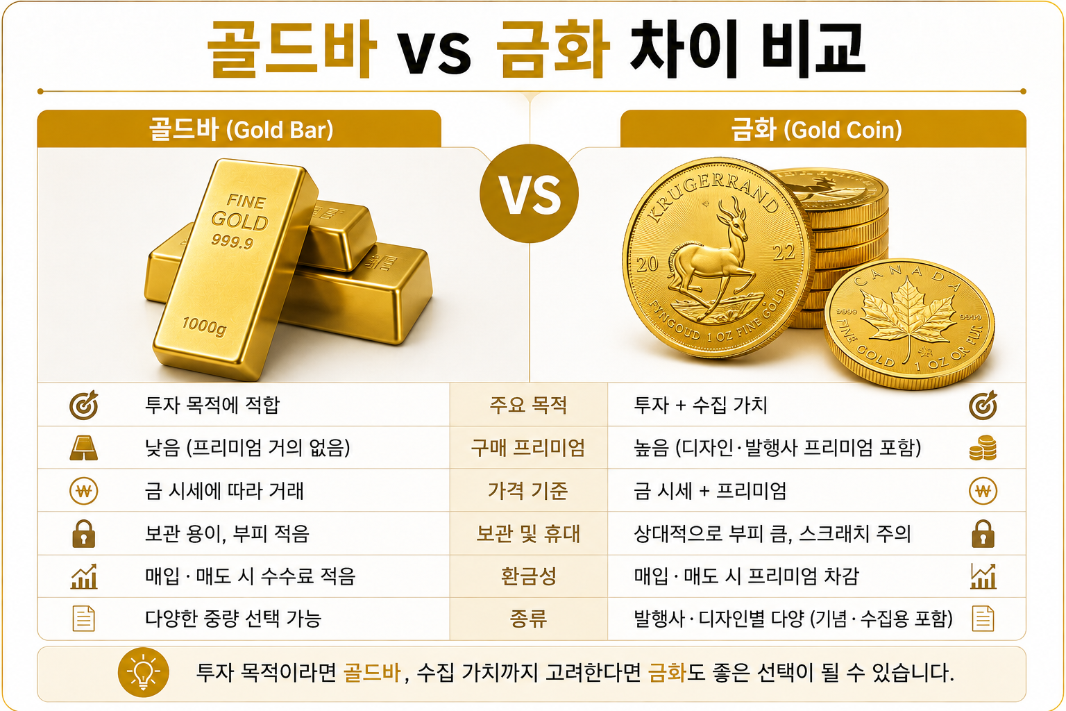 골드바와 금화의 차이