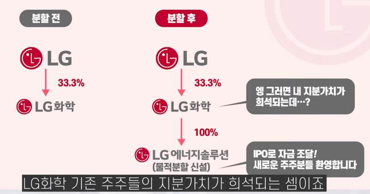 LG화학의 물적분할