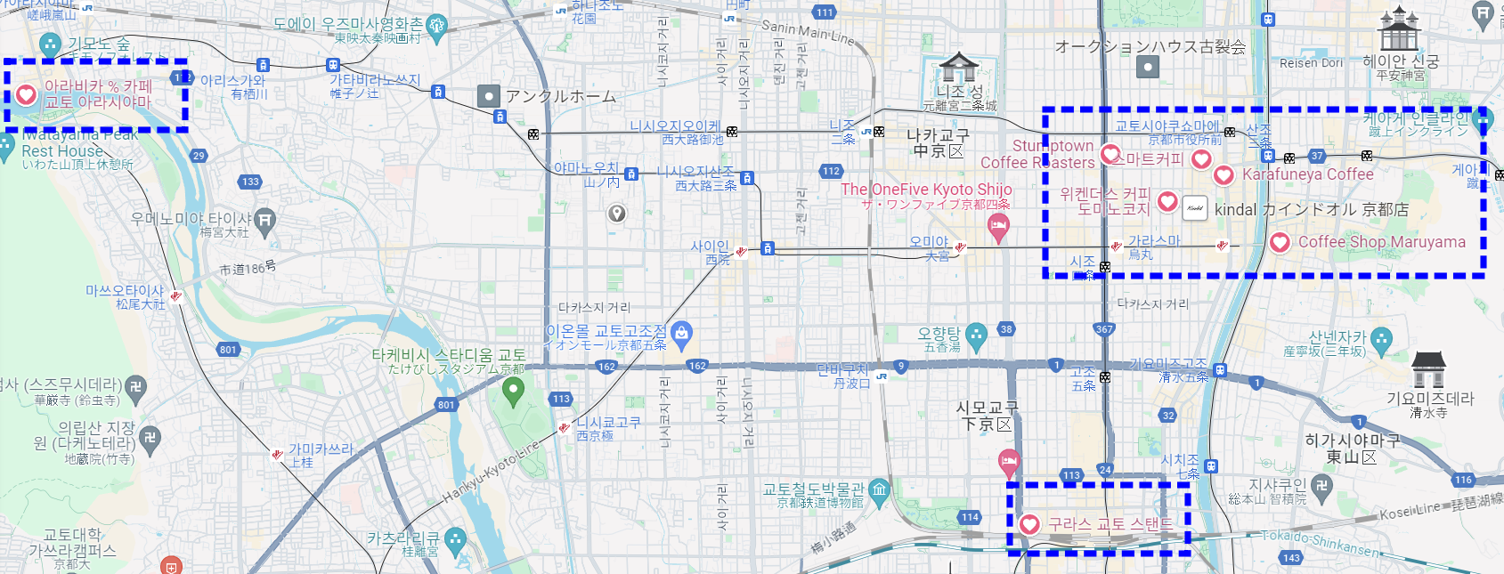 교토 카페 투어 ① 교토 커피 문화 알아보기_교토 카페 맵