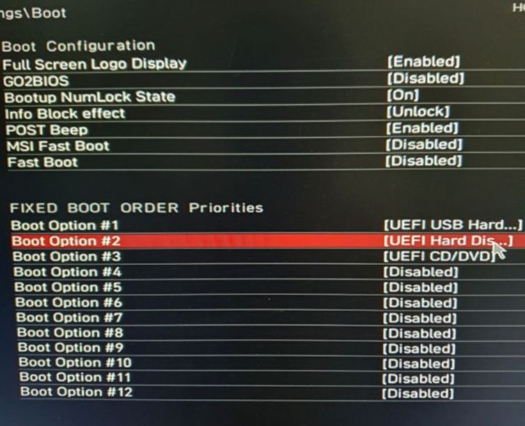 bood option #1 confirm