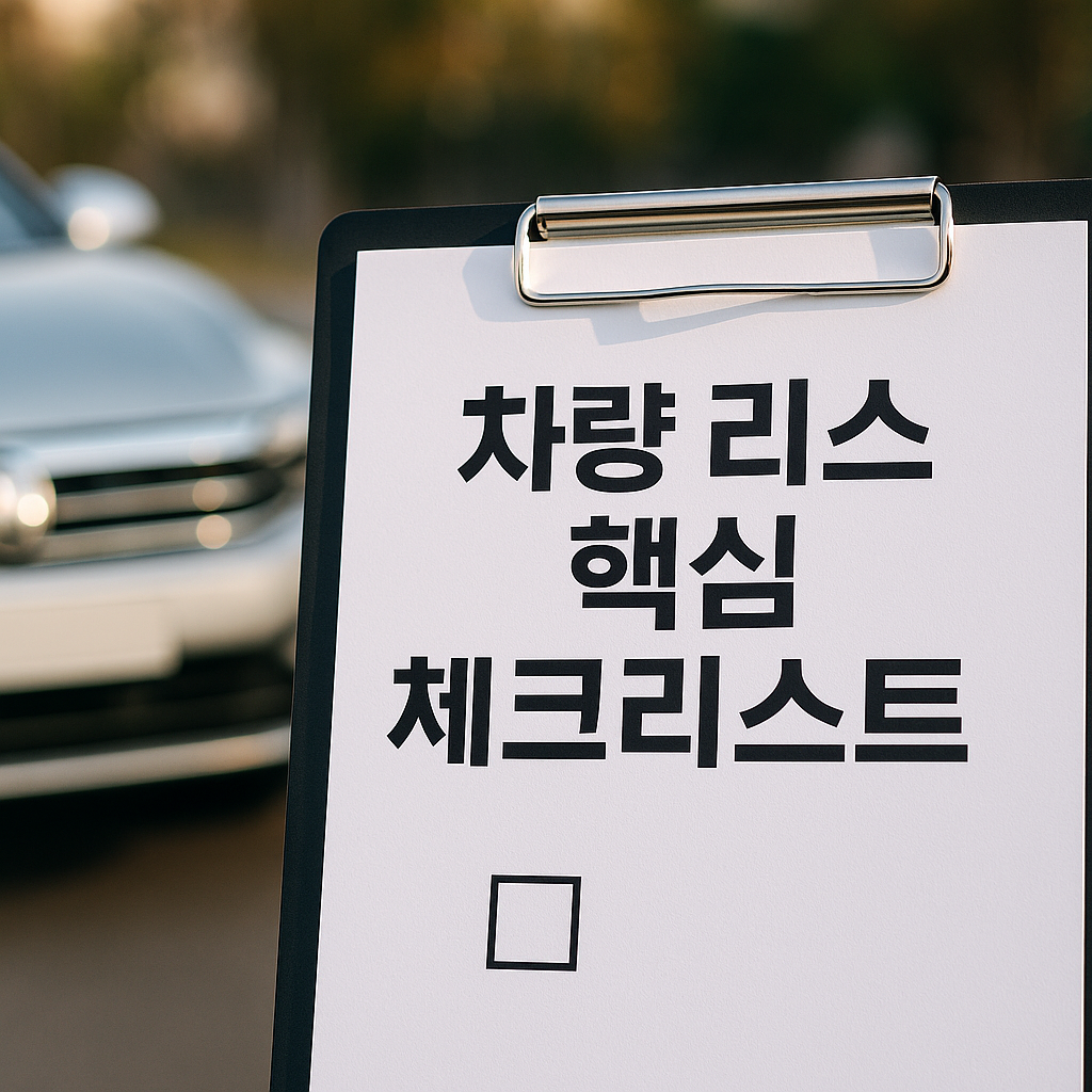 차량 리스 핵심 리스트