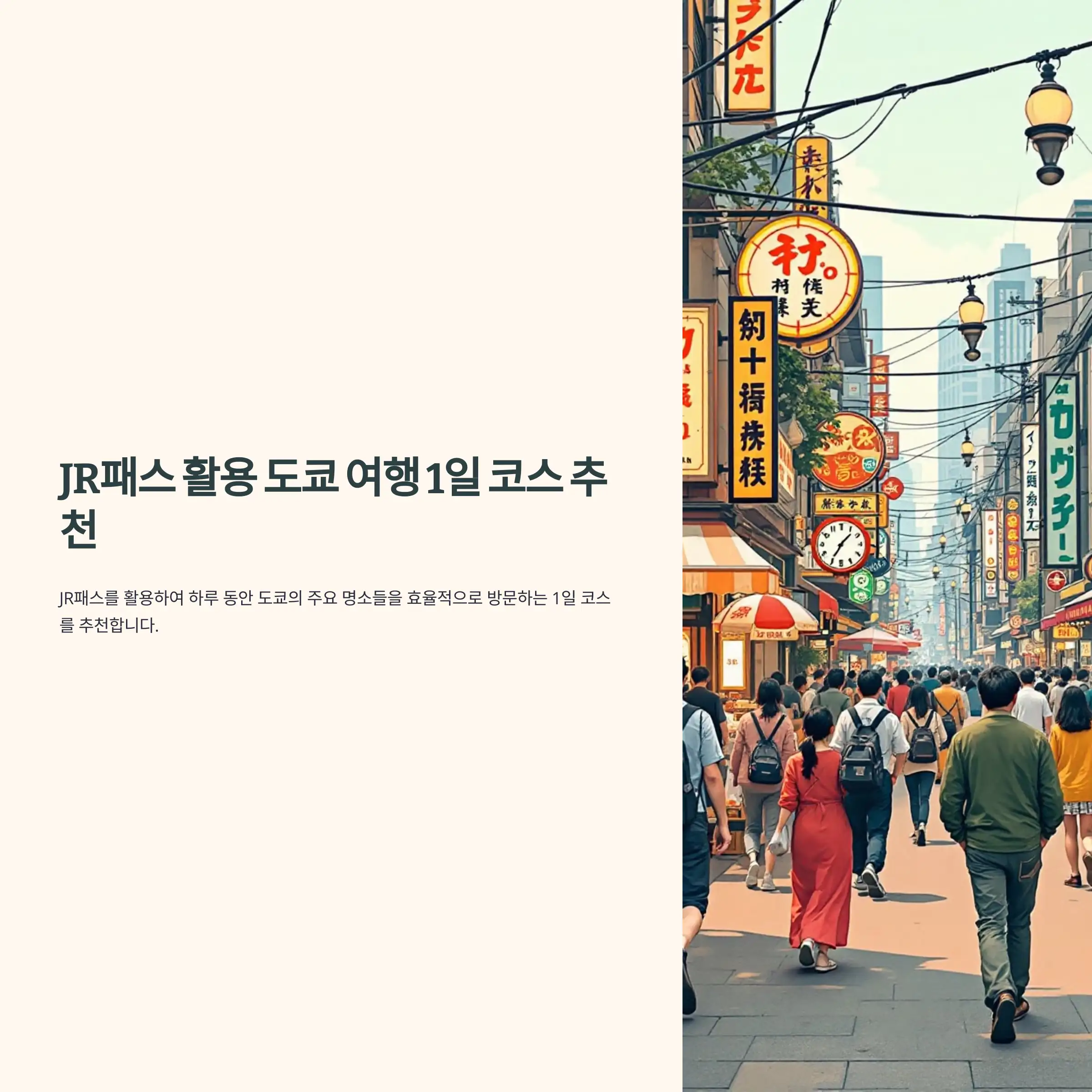 JR패스 활용 도쿄 여행 1일 코스 아침 코스