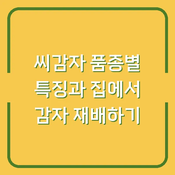 씨감자 품종별 특징과 집에서 감자 재배하기
