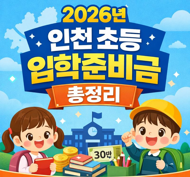 2026 인천 초등 입학준비금 신청방법 총정리|대상·지원금액·기간 한눈에!