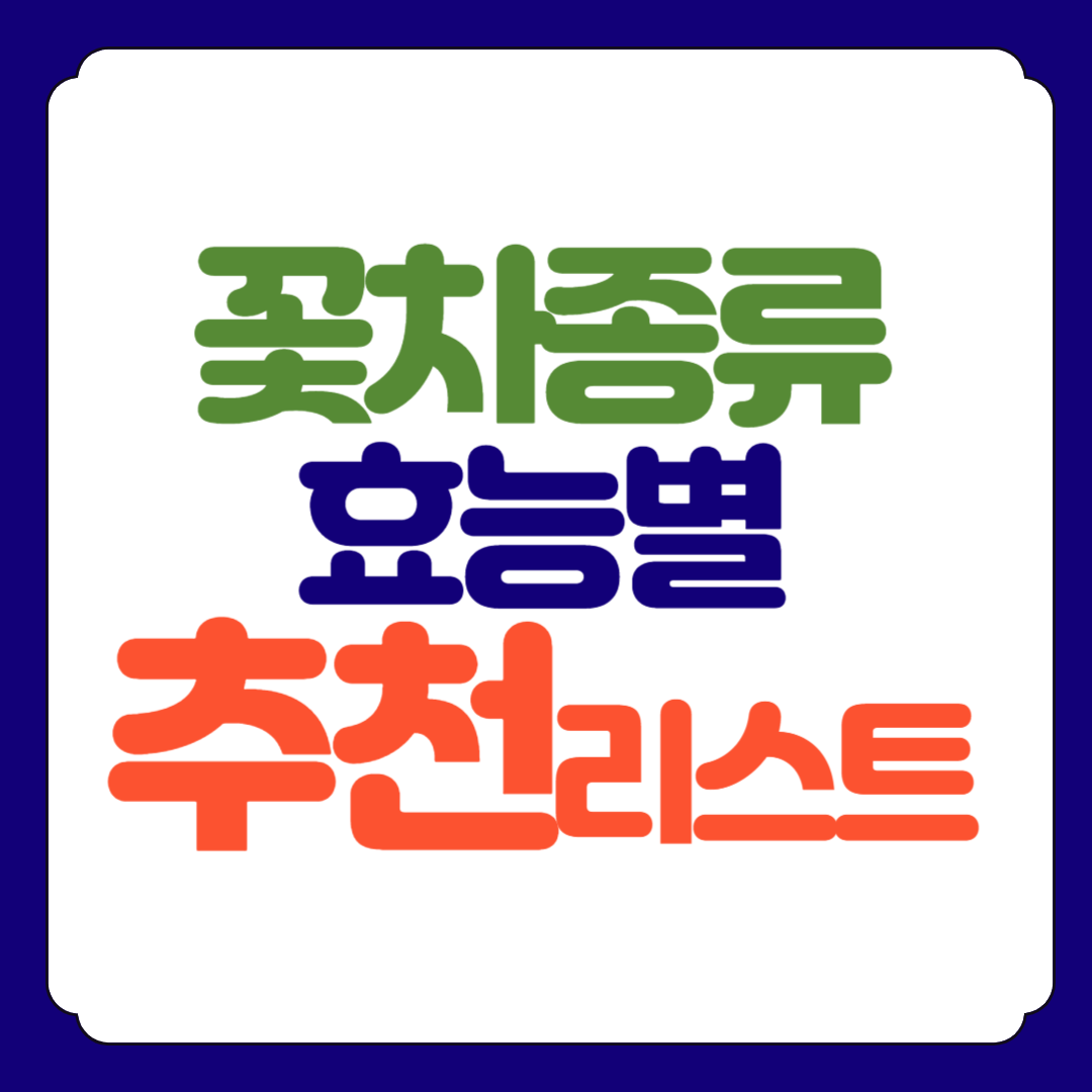 꽃차 종류 효과별 추천 리스트