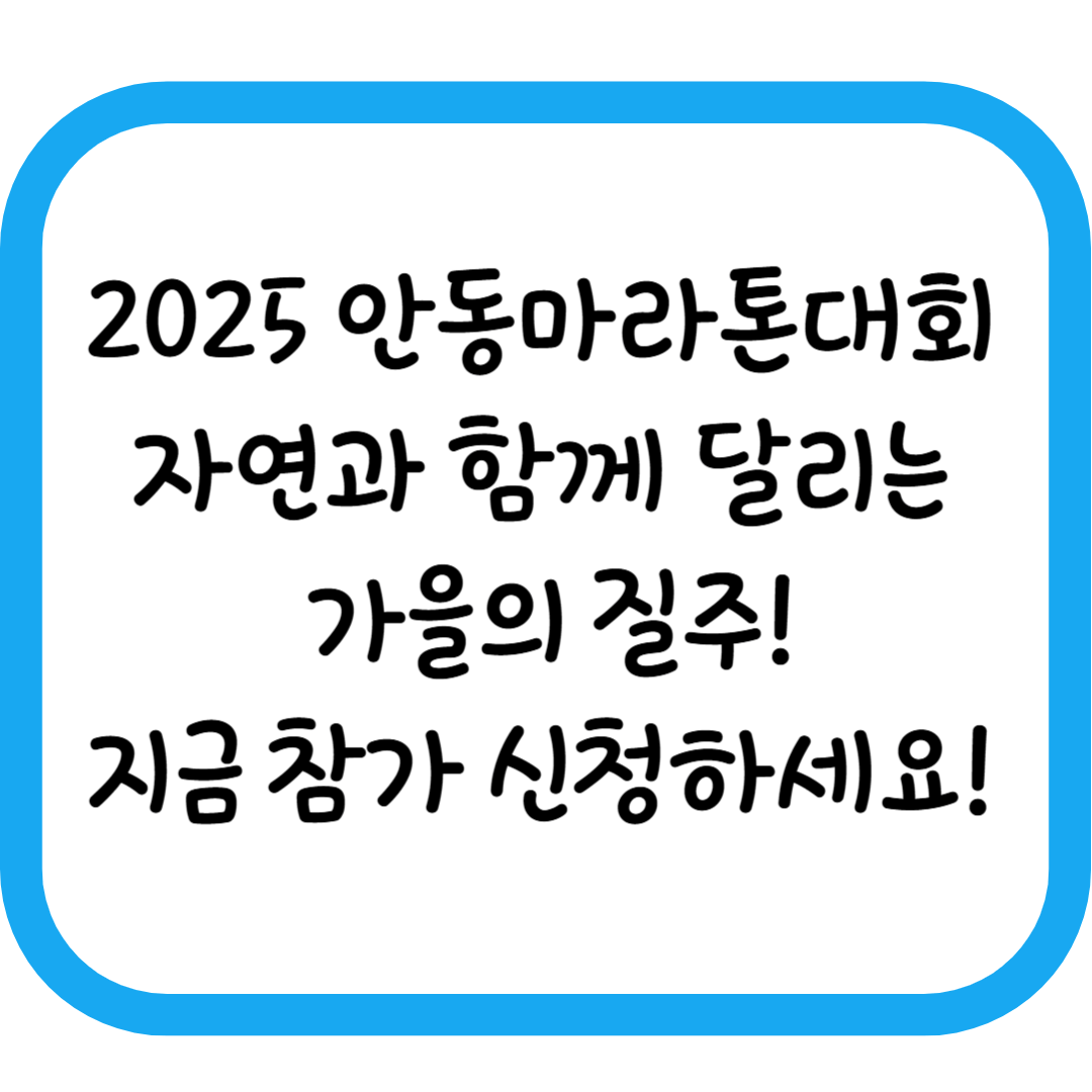 2025 안동마라톤대회 완벽 가이드: 참가부터 코스까지 한눈에!