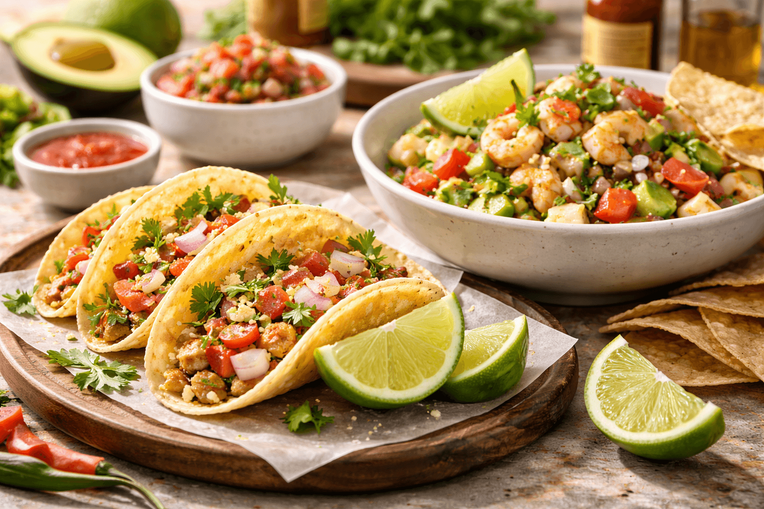 멕시코 요리: 타코와 세비체의 라임 마법