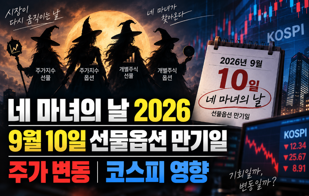 한국 네 마녀의 날 2026|선물옵션 만기일·주가 변동·코스피 영향