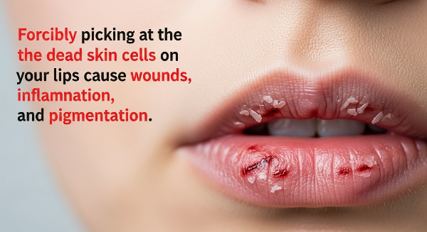 입술 각질을 억지로 뜯으면 상처가 나고