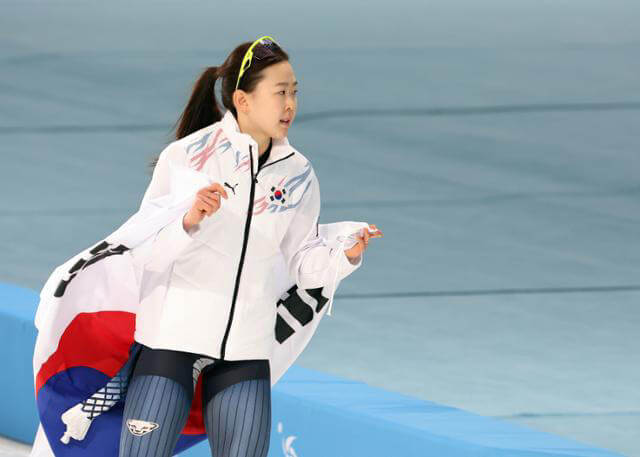 하얼빈 동계아시안게임 여자 100m 김민선 은메달