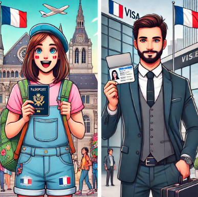 프랑스 어학비자와 취업비자 비교사진