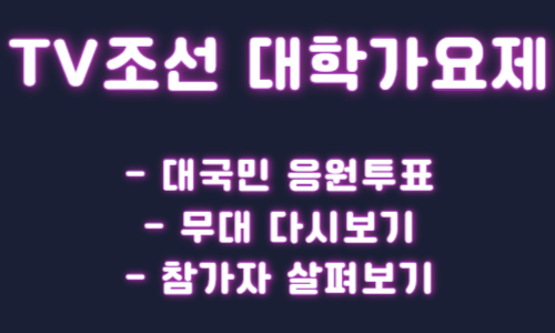 TV조선 대학가요제 대국민 응원투표 무대 다시보기 참가자 살펴보기