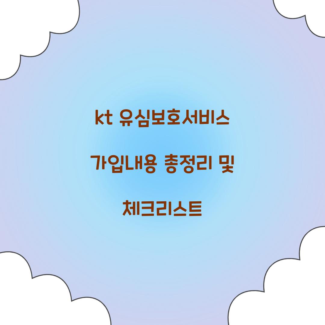 kt 유심보호서비스 가입내용