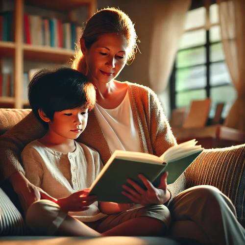 책을-보고-있는-아이와-엄마