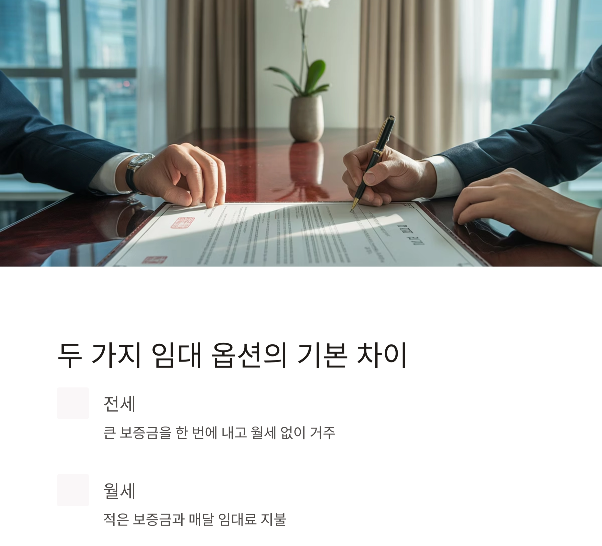 전세 vs 월세 : 나에게 맞는 임대 형태는 무엇일까?