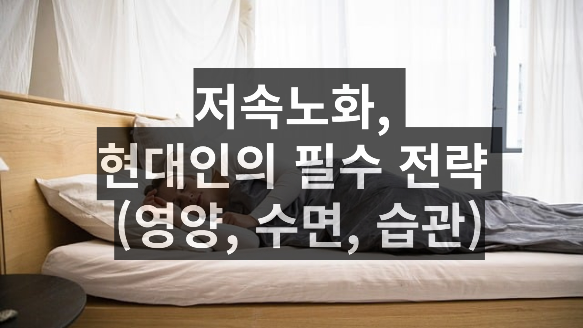 저속노화, 현대인의 필수 전략 (영양, 수면, 습관)
