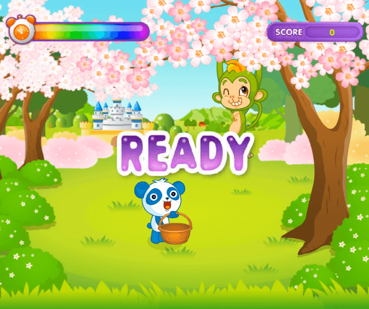 꽃바구니-만들기-중급-쥬니어네이버-동물농장-플래시게임-시작-화면