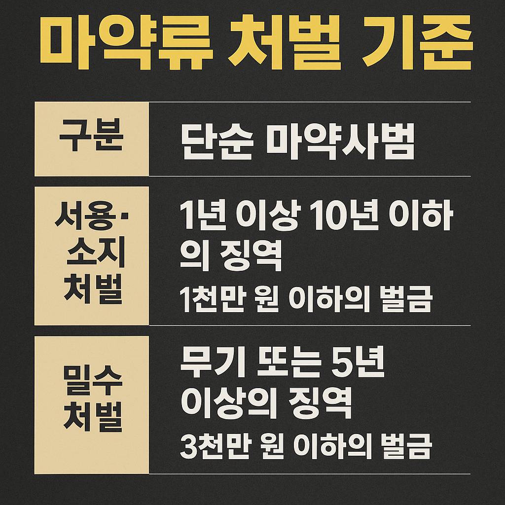 마약류 처벌 기준 인포그래픽