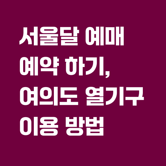 서울달 예약