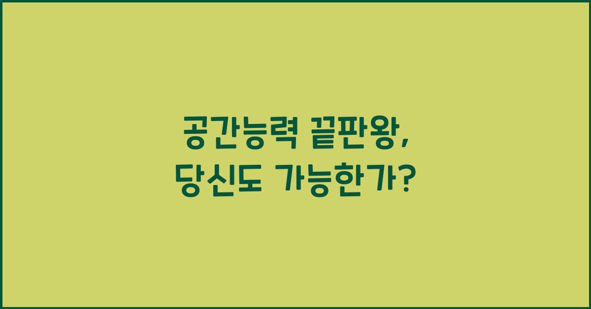 공간능력 끝판왕