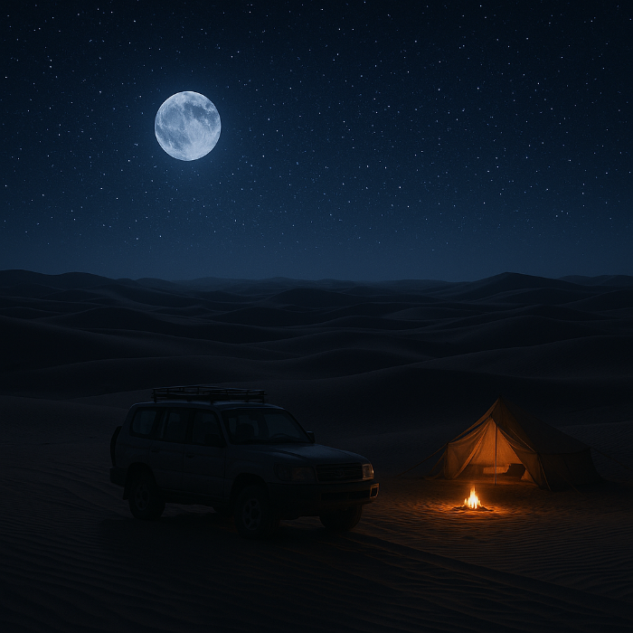 사막 사파리 &ndash; 별빛과 모래언덕의 신비로운 밤