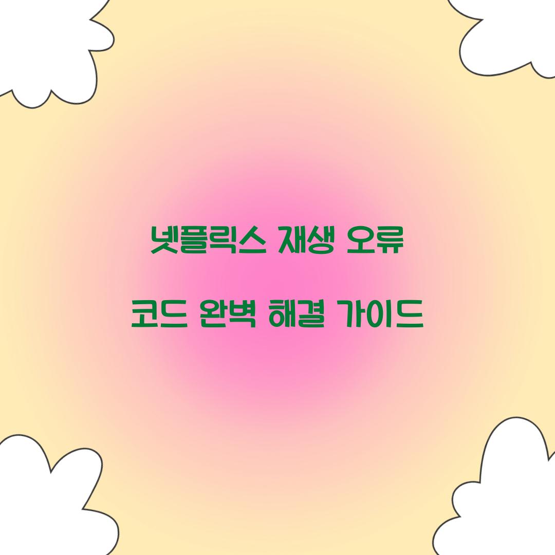 넷플릭스 재생 오류 코드