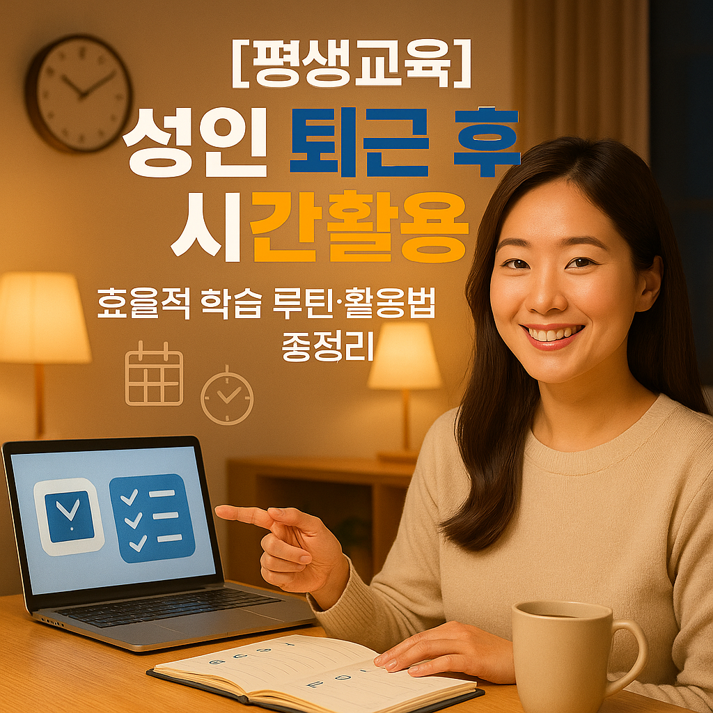 [평생교육] 성인 퇴근 후 시간활용 ｜ 효율적 학습 루틴&middot;활용법 총정리