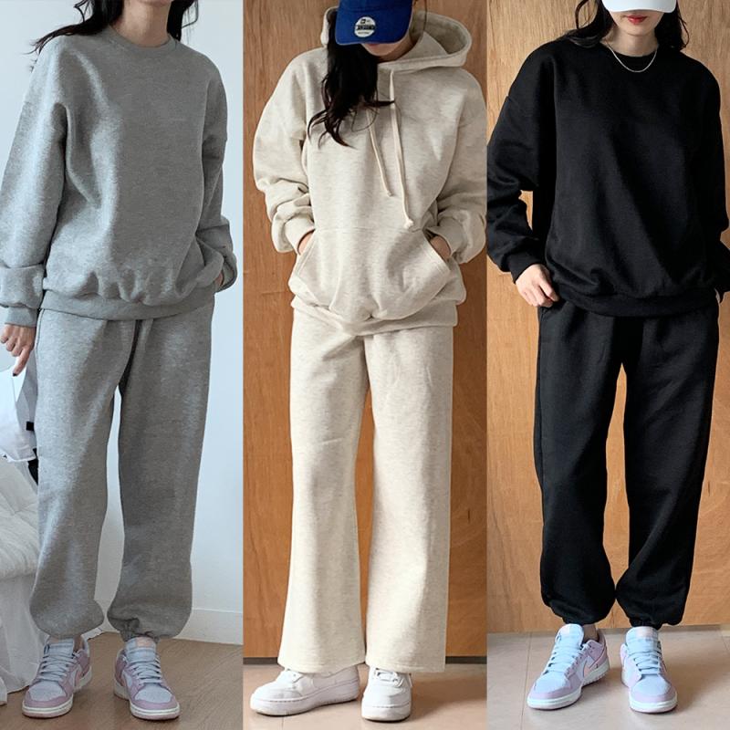 여성 상하세트 조거팬츠 트레이닝 세트 상하복 조거 루즈핏 츄리닝 기모 맘 엄마 등원룩