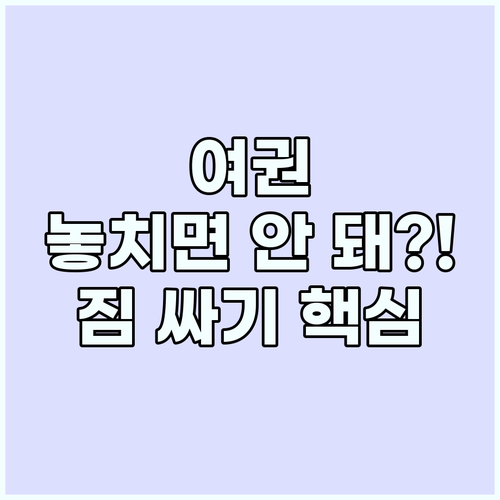 해외여행 체크리스트 초보자가 놓치는 ..