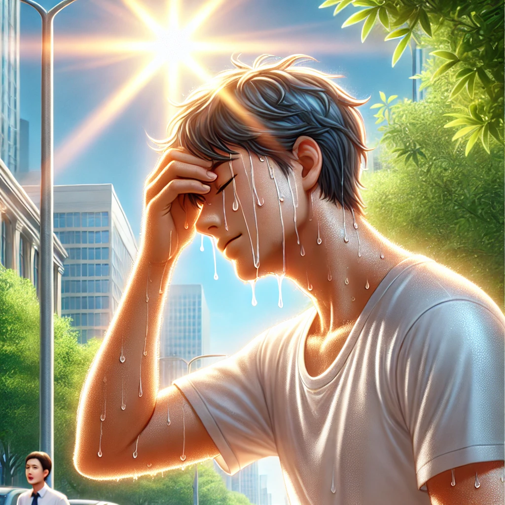 여름철 땀 관련 사진