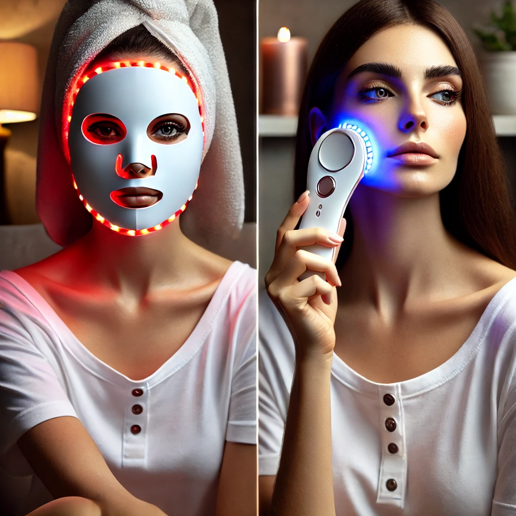 홈 뷰티 디바이스 사용하는 이미지