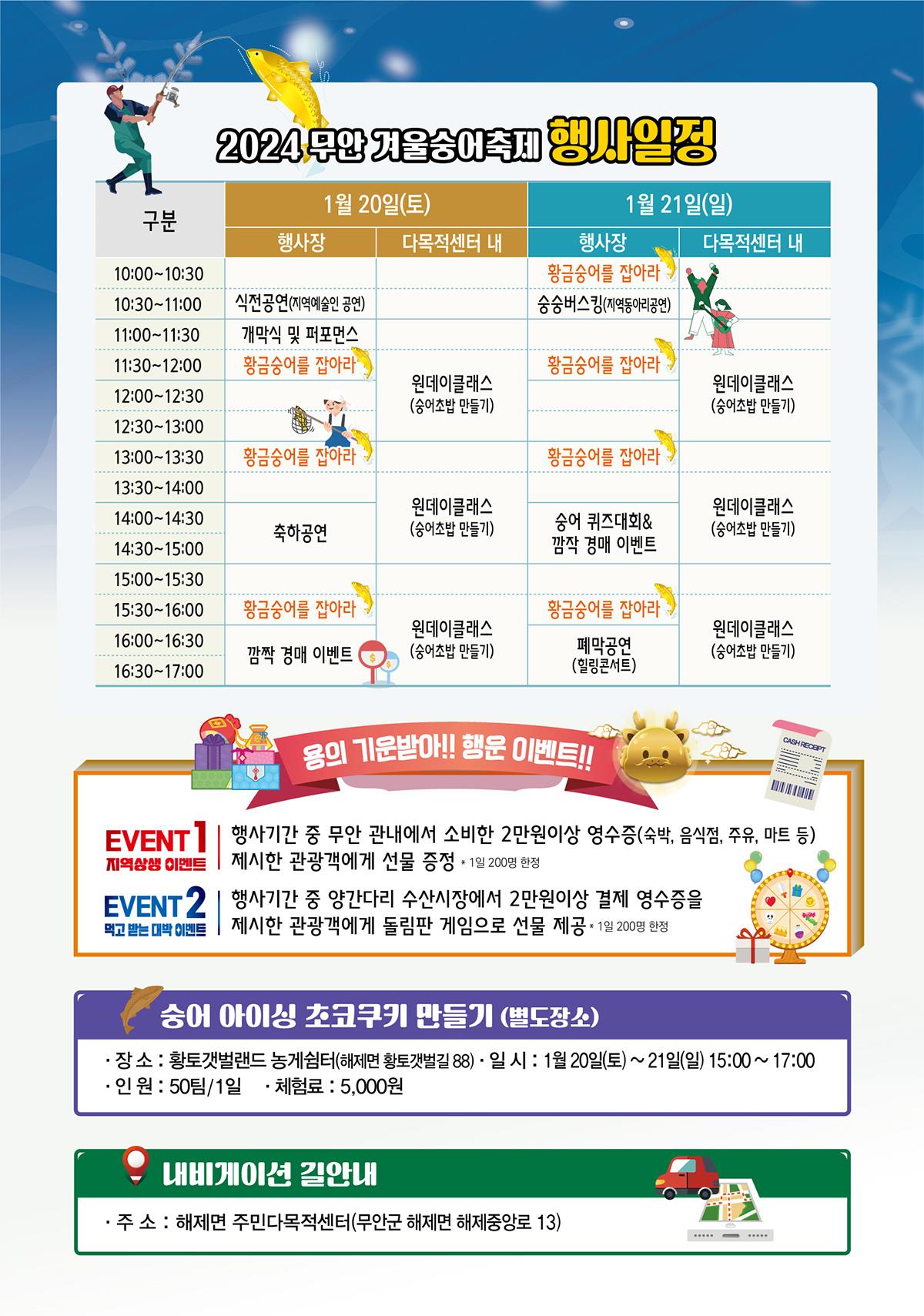 2024 무안 겨울숭어축제 행사일정