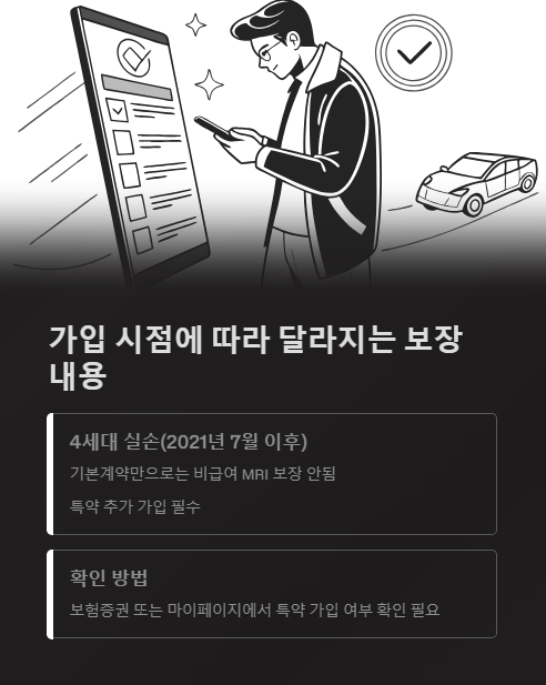 가입 시점에 따라 달라지는 보장내용